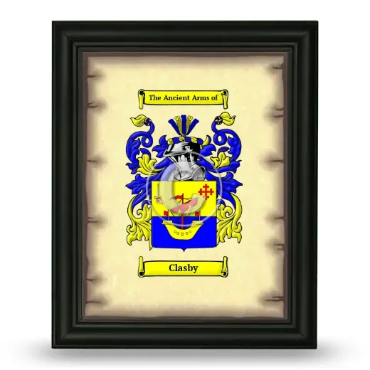 Clasby Coat of Arms Framed - Black