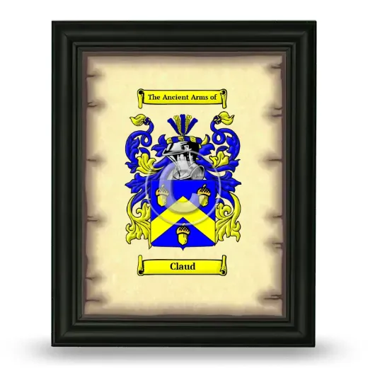 Claud Coat of Arms Framed - Black
