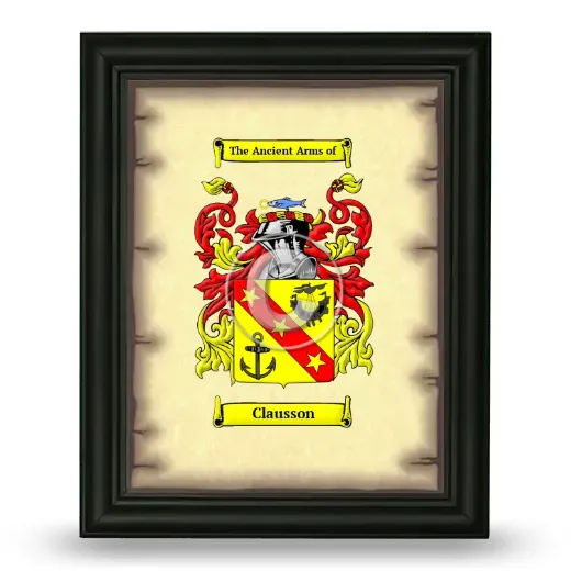 Clausson Coat of Arms Framed - Black