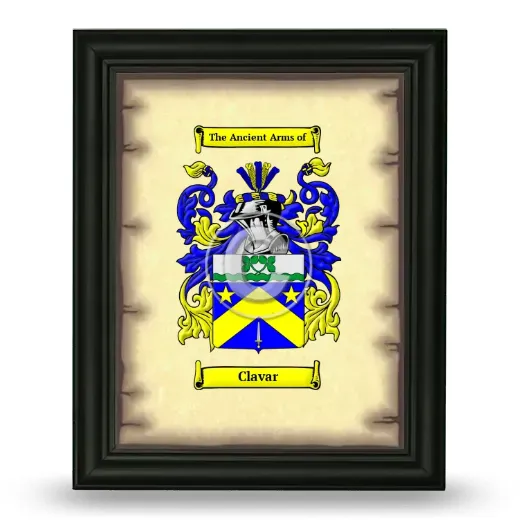 Clavar Coat of Arms Framed - Black