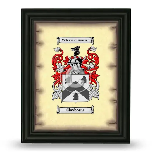 Clayborne Coat of Arms Framed - Black