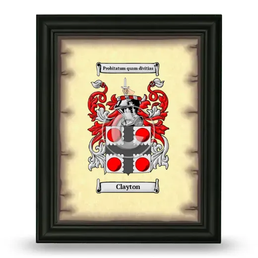 Clayton Coat of Arms Framed - Black