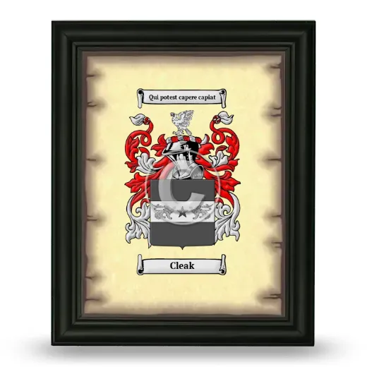 Cleak Coat of Arms Framed - Black