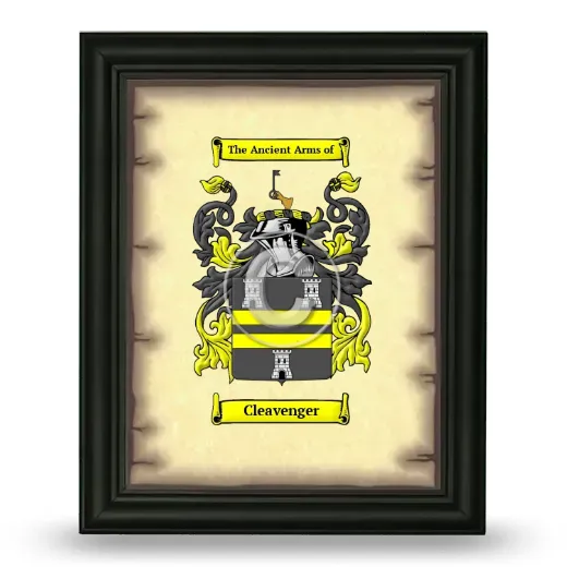 Cleavenger Coat of Arms Framed - Black