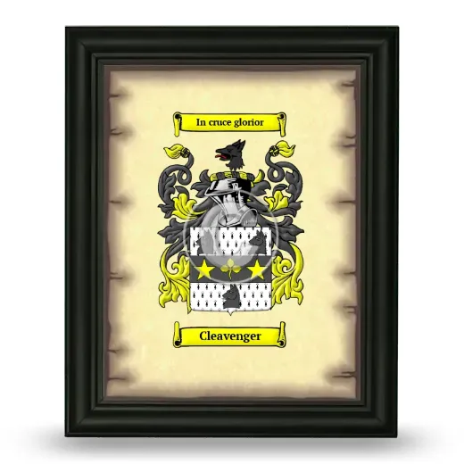 Cleavenger Coat of Arms Framed - Black