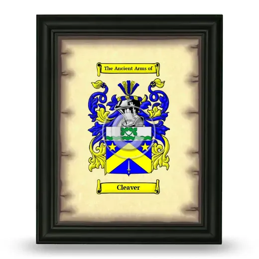 Cleaver Coat of Arms Framed - Black