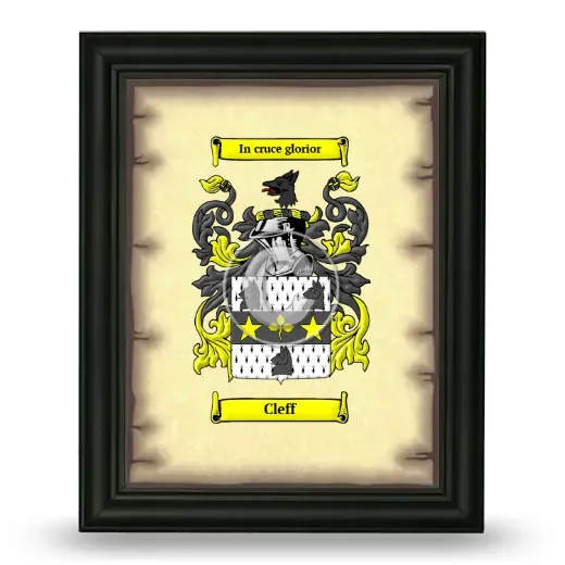 Cleff Coat of Arms Framed - Black