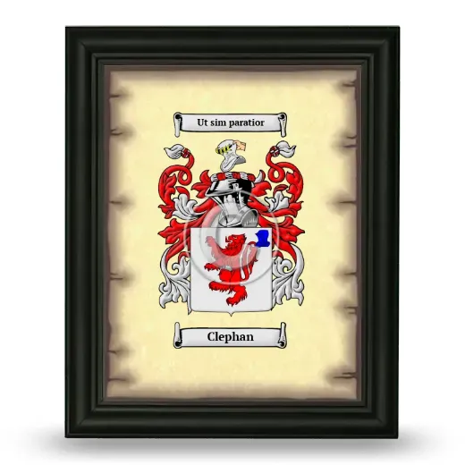 Clephan Coat of Arms Framed - Black