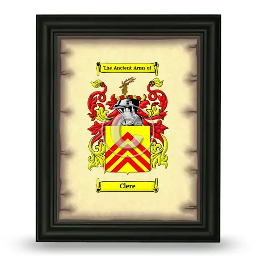 Clere Coat of Arms Framed - Black