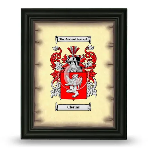 Clerins Coat of Arms Framed - Black