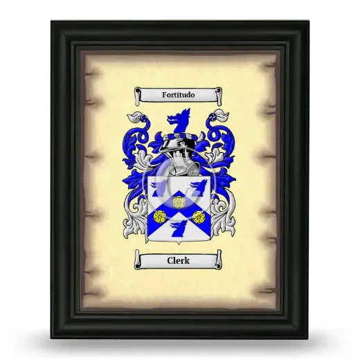 Clerk Coat of Arms Framed - Black