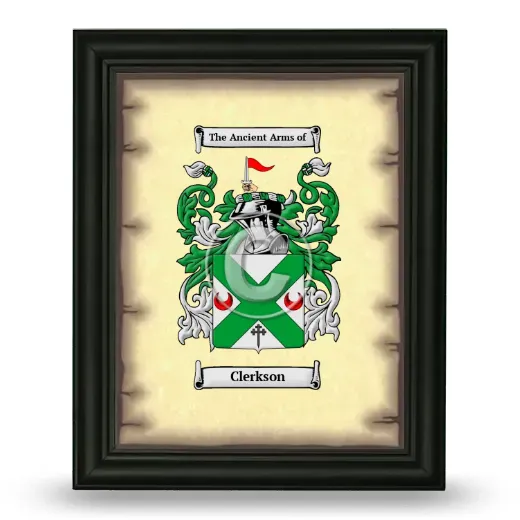 Clerkson Coat of Arms Framed - Black