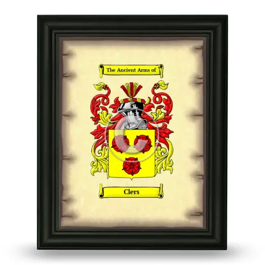 Clers Coat of Arms Framed - Black
