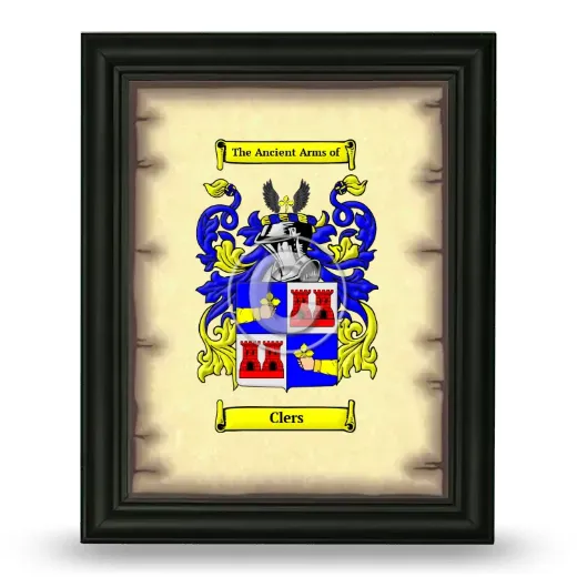 Clers Coat of Arms Framed - Black