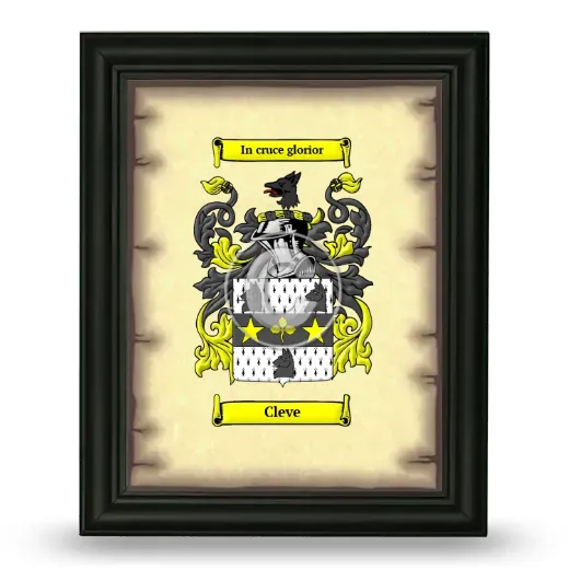 Cleve Coat of Arms Framed - Black