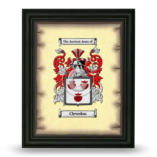 Clevedon Coat of Arms Framed - Black