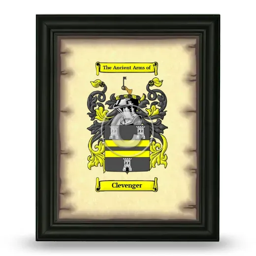 Clevenger Coat of Arms Framed - Black