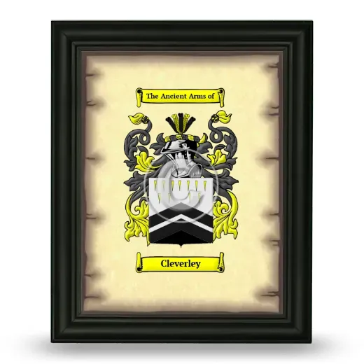 Cleverley Coat of Arms Framed - Black