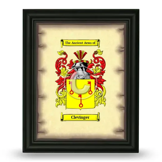 Clevinger Coat of Arms Framed - Black