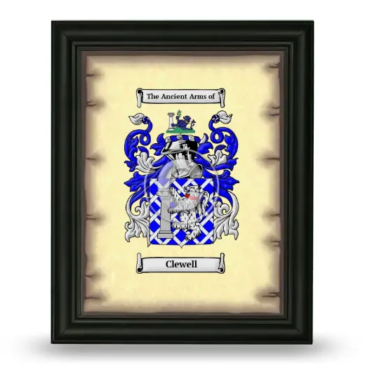 Clewell Coat of Arms Framed - Black