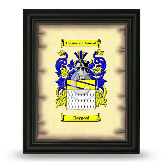 Cleypool Coat of Arms Framed - Black