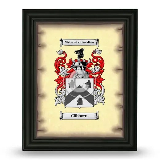 Clibborn Coat of Arms Framed - Black