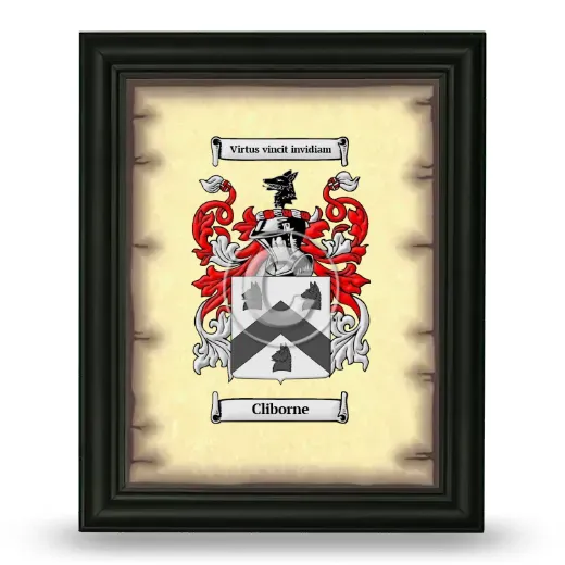Cliborne Coat of Arms Framed - Black