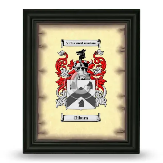 Cliburn Coat of Arms Framed - Black