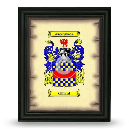 Cliffard Coat of Arms Framed - Black