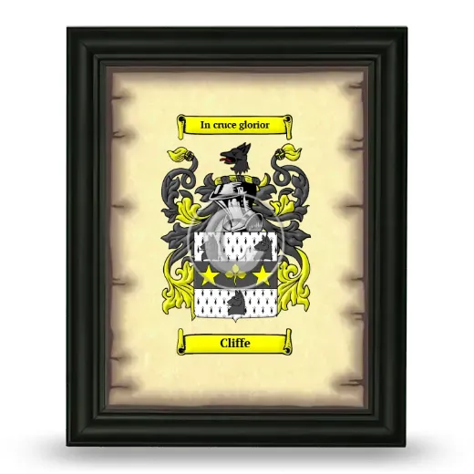 Cliffe Coat of Arms Framed - Black