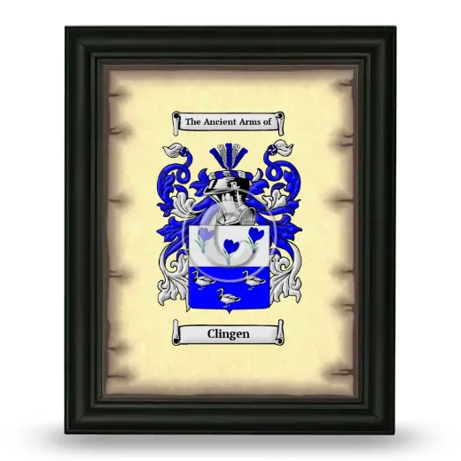 Clingen Coat of Arms Framed - Black