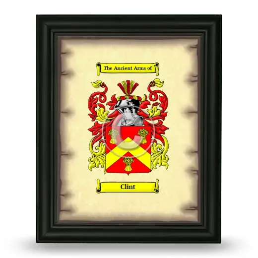 Clint Coat of Arms Framed - Black