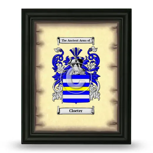 Cloeter Coat of Arms Framed - Black