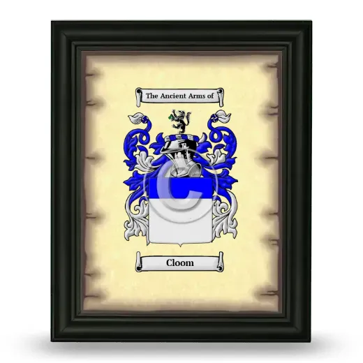 Cloom Coat of Arms Framed - Black