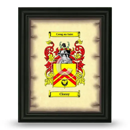 Cloray Coat of Arms Framed - Black