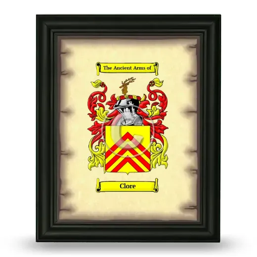 Clore Coat of Arms Framed - Black