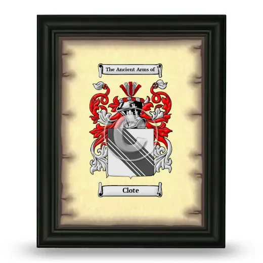 Clote Coat of Arms Framed - Black
