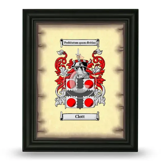 Clott Coat of Arms Framed - Black