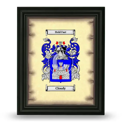 Cloudy Coat of Arms Framed - Black