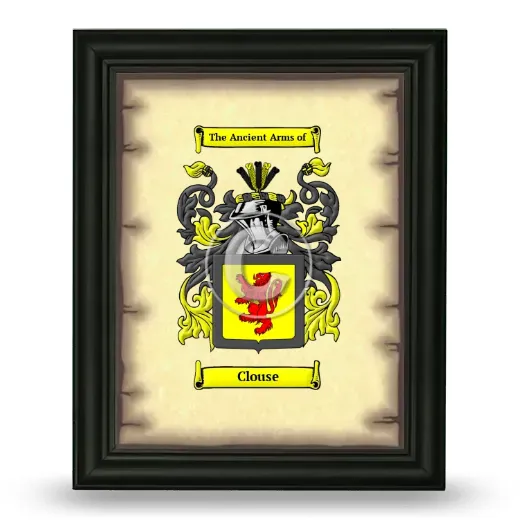 Clouse Coat of Arms Framed - Black