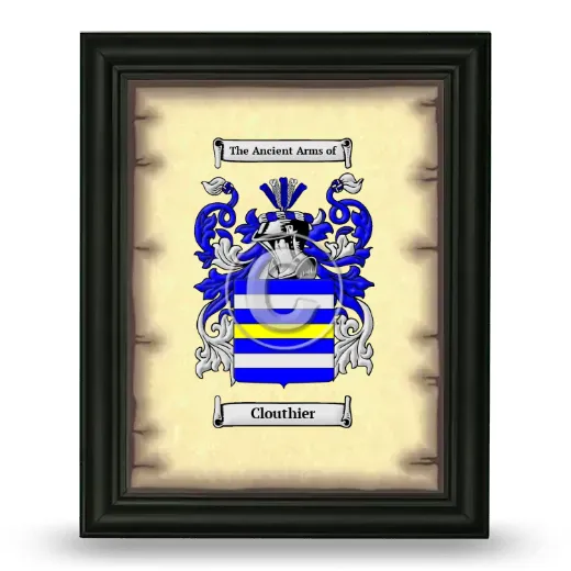Clouthier Coat of Arms Framed - Black