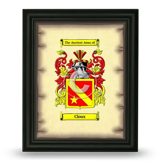Cloux Coat of Arms Framed - Black