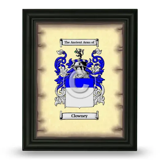 Clowney Coat of Arms Framed - Black