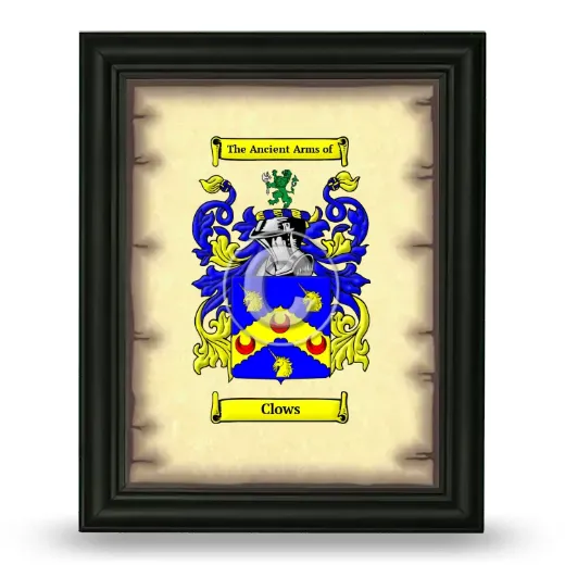 Clows Coat of Arms Framed - Black