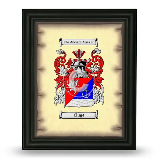 Cluge Coat of Arms Framed - Black