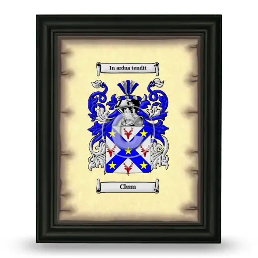 Clum Coat of Arms Framed - Black