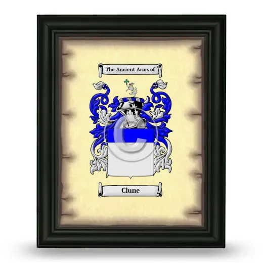 Clune Coat of Arms Framed - Black