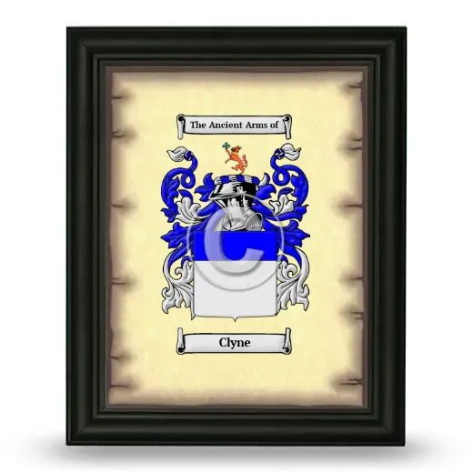 Clyne Coat of Arms Framed - Black