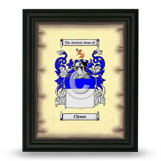 Clynes Coat of Arms Framed - Black