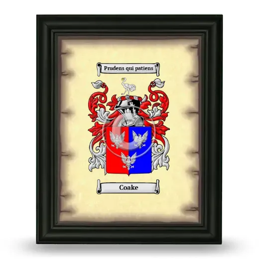 Coake Coat of Arms Framed - Black
